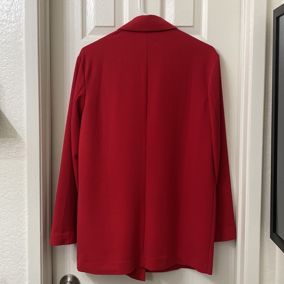 •Leith• Oversized Lightweight Red Boyfriend Blazer - Picture 11 of 13